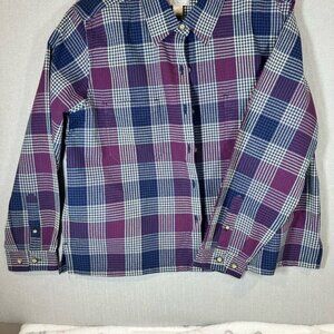 Christopher banks Plaid Button-Up‎ lightweight jacket in Blue and Red